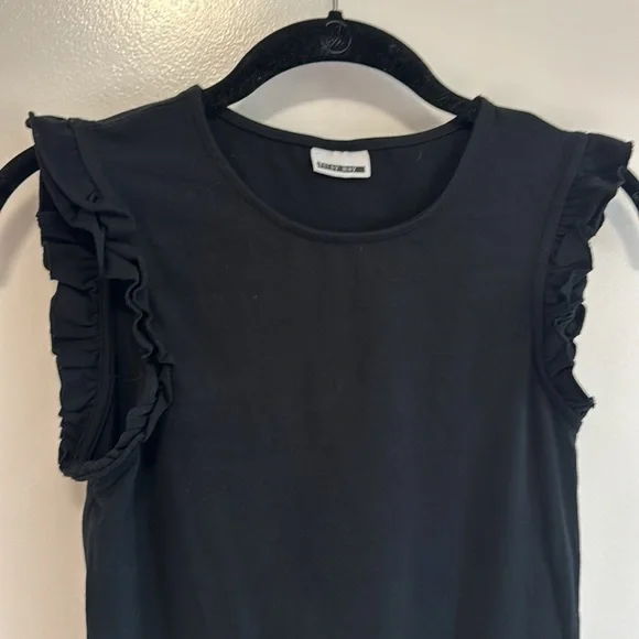 Noisy May Nordstrom sleeveless ruffle bodysuit black s small - Picture 2 of 5